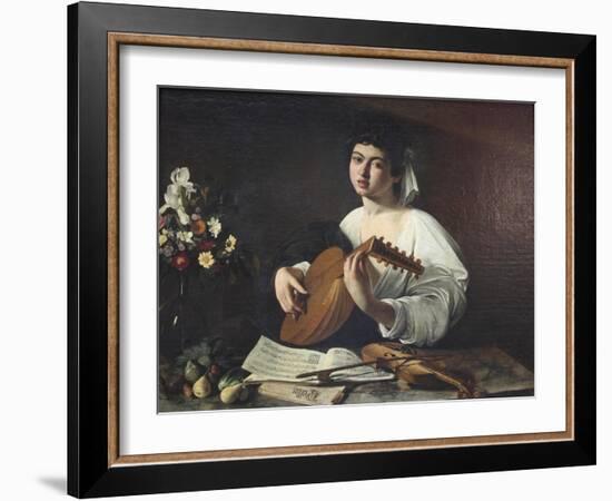 Lute-Player, C1595-Caravaggio-Framed Giclee Print