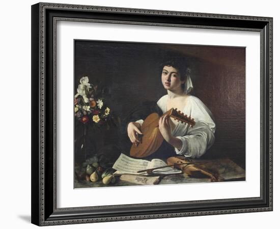 Lute-Player, C1595-Caravaggio-Framed Giclee Print