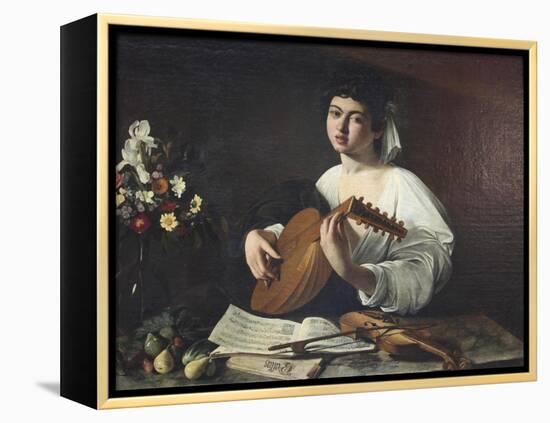 Lute-Player, C1595-Caravaggio-Framed Premier Image Canvas