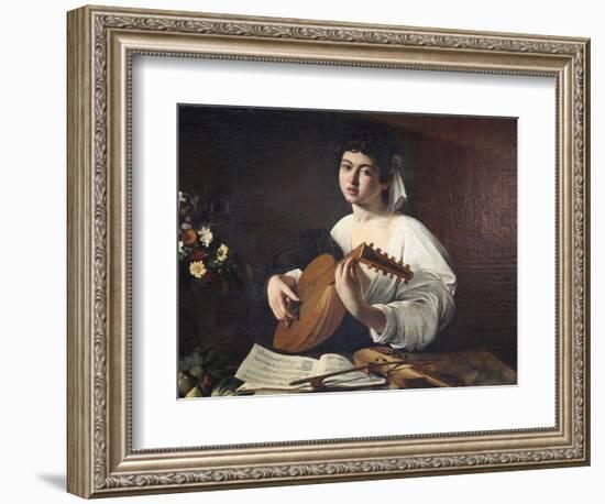 Lute-Player, C1595-Caravaggio-Framed Giclee Print