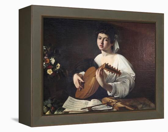 Lute-Player, C1595-Caravaggio-Framed Premier Image Canvas