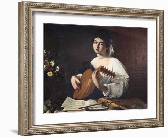 Lute-Player, C1595-Caravaggio-Framed Giclee Print