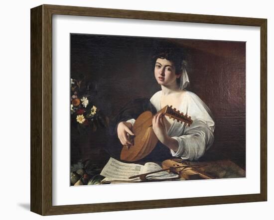 Lute-Player, C1595-Caravaggio-Framed Giclee Print