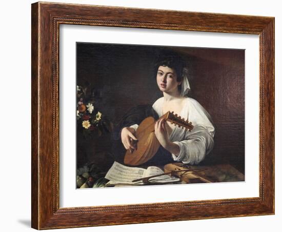 Lute-Player, C1595-Caravaggio-Framed Giclee Print