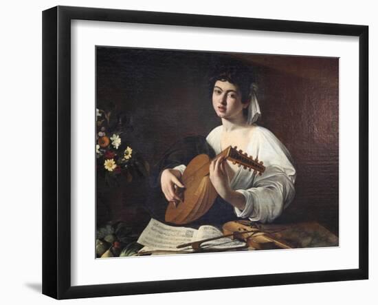 Lute-Player, C1595-Caravaggio-Framed Giclee Print