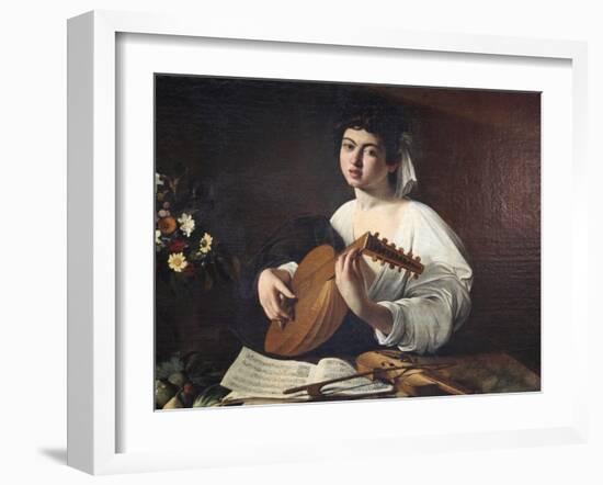 Lute-Player, C1595-Caravaggio-Framed Giclee Print