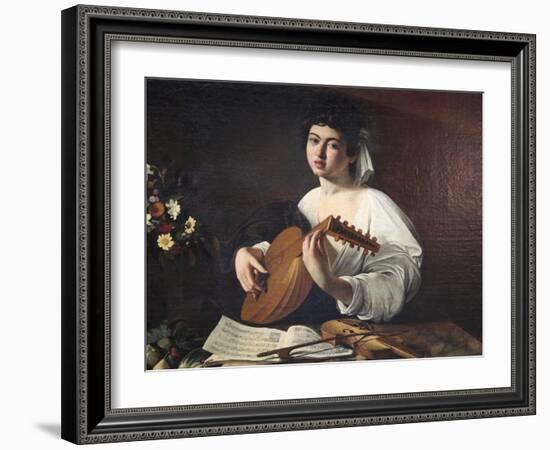 Lute-Player, C1595-Caravaggio-Framed Giclee Print