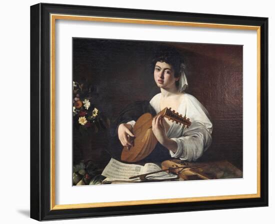 Lute-Player, C1595-Caravaggio-Framed Giclee Print