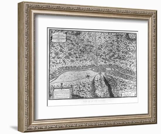 Lutetia or the First Plan of Paris, from Caesar, Strabo, Emperor Julian and Ammianus Marcellinus-null-Framed Premium Giclee Print