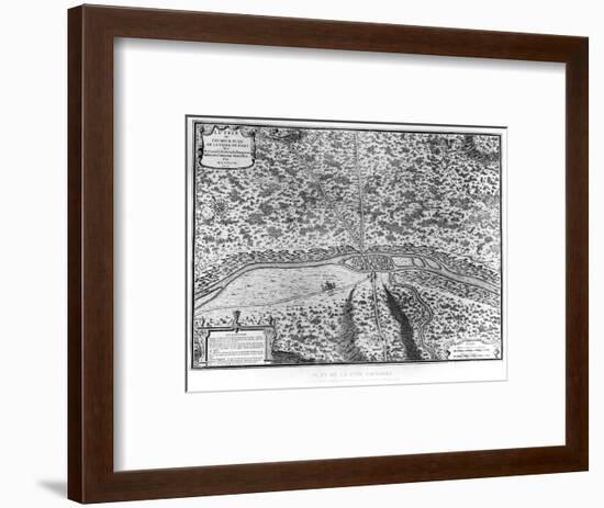Lutetia or the First Plan of Paris, from Caesar, Strabo, Emperor Julian and Ammianus Marcellinus-null-Framed Premium Giclee Print