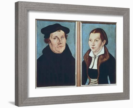 Luther and His Wife Katharina Von Bora-Lucas Cranach the Elder-Framed Art Print