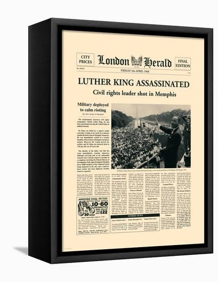 Luther King Assassinated-The Vintage Collection-Framed Stretched Canvas