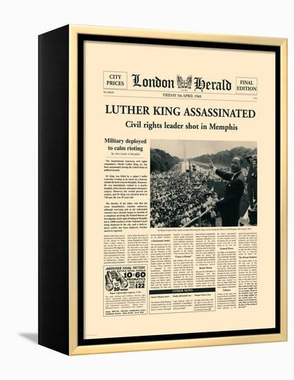 Luther King Assassinated-The Vintage Collection-Framed Stretched Canvas