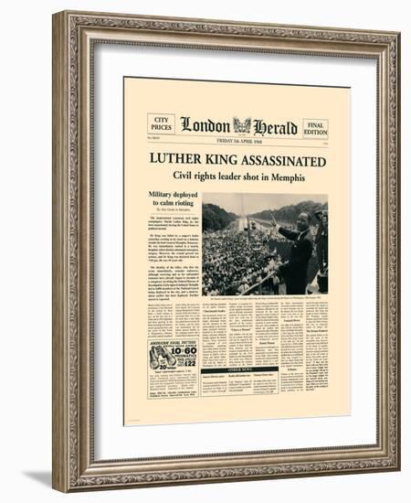 Luther King Assassinated-The Vintage Collection-Framed Art Print