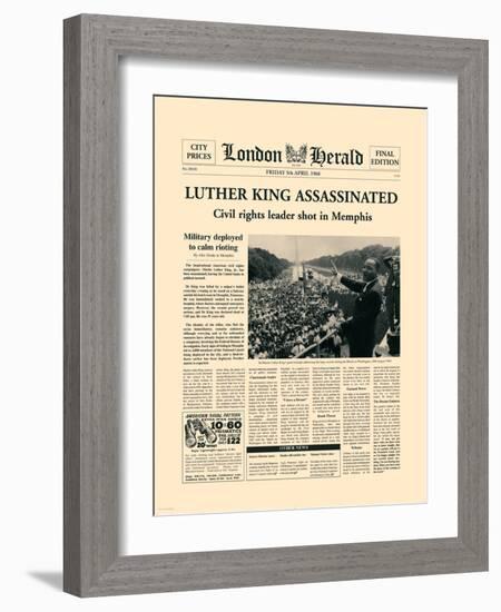 Luther King Assassinated-The Vintage Collection-Framed Art Print