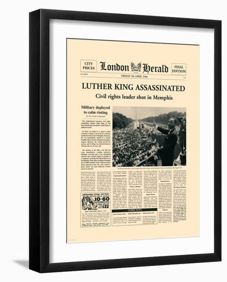 Luther King Assassinated-The Vintage Collection-Framed Art Print