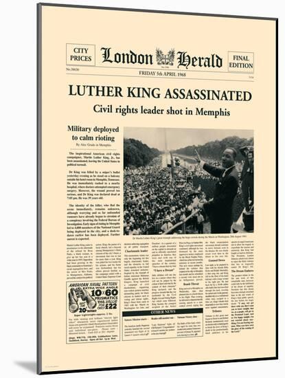 Luther King Assassinated-The Vintage Collection-Mounted Art Print