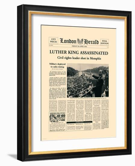 Luther King Assassinated-The Vintage Collection-Framed Art Print