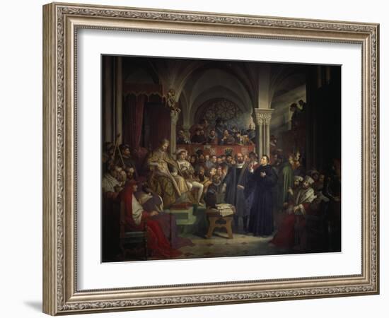 Luther on His Way to the Diet of Worms, 1521-Julius Schnorr von Carolsfeld-Framed Giclee Print