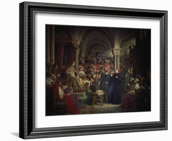 Luther on His Way to the Diet of Worms, 1521-Julius Schnorr von Carolsfeld-Framed Giclee Print