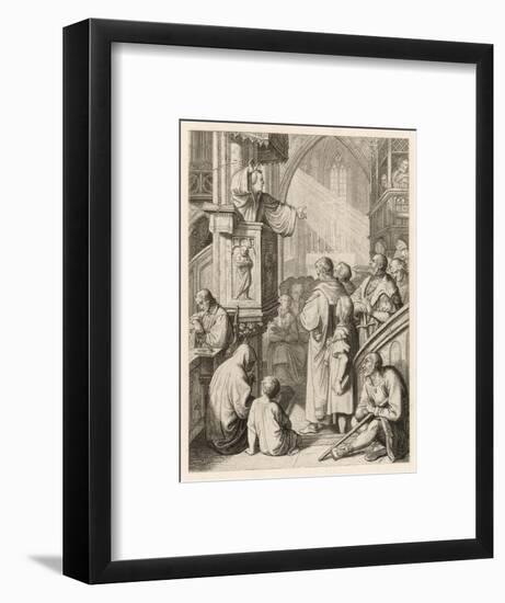 Luther Preaching-Gustav Konig-Framed Art Print