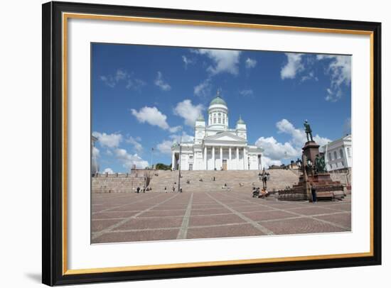 Lutheran Cathedral and the Statue of Emperor Alexander II of Russia, Helsinki, Finland, 2011-Sheldon Marshall-Framed Photographic Print