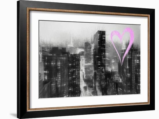 Luv Collection - New York City - Manhattan by Night-Philippe Hugonnard-Framed Art Print