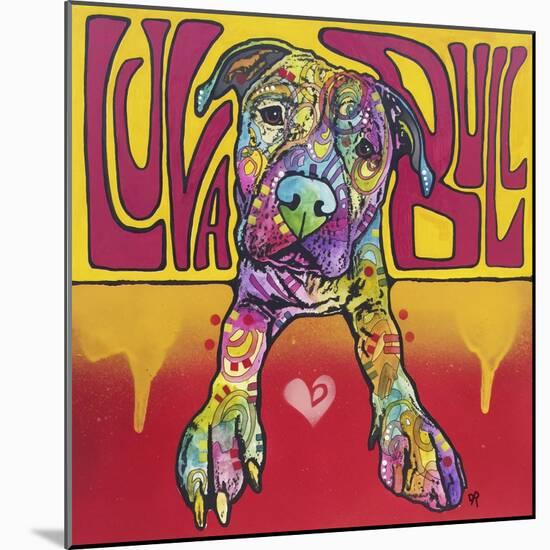 Luva Bull, Lovable, Pit Bulls, Dogs, Pets, Animals, Red and Yellow, Pop Art, Stencils, Laying down-Russo Dean-Mounted Giclee Print