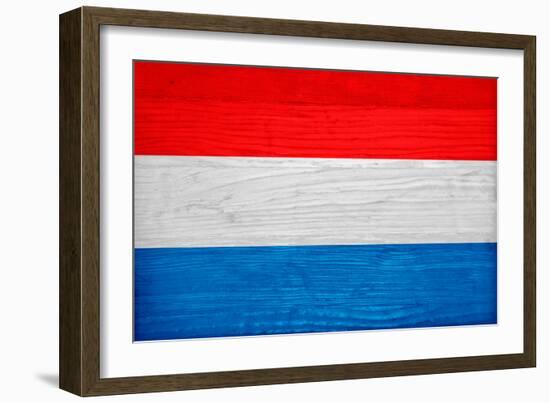 Luxembourg Flag Design with Wood Patterning - Flags of the World Series-Philippe Hugonnard-Framed Art Print