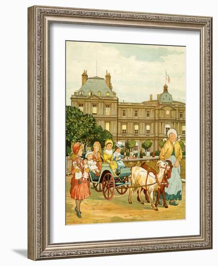 Luxembourg Gardens, children's goat ride-Thomas Crane-Framed Giclee Print