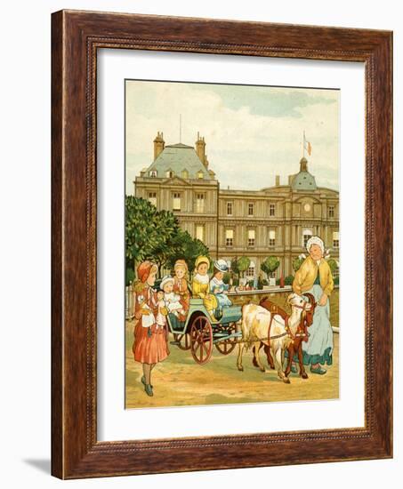 Luxembourg Gardens, children's goat ride-Thomas Crane-Framed Giclee Print