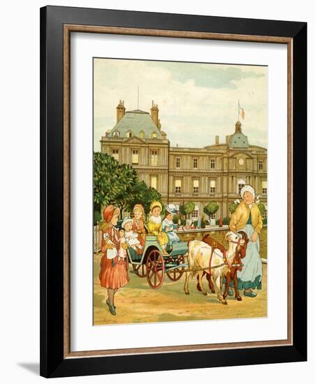 Luxembourg Gardens, children's goat ride-Thomas Crane-Framed Giclee Print