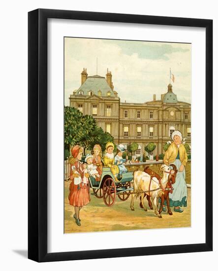 Luxembourg Gardens, children's goat ride-Thomas Crane-Framed Giclee Print