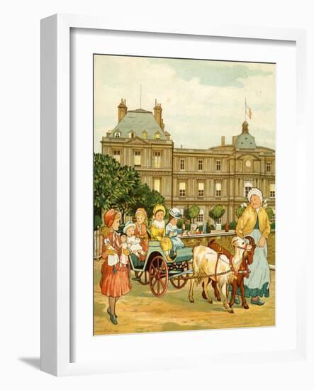 Luxembourg Gardens, children's goat ride-Thomas Crane-Framed Giclee Print