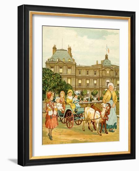 Luxembourg Gardens, children's goat ride-Thomas Crane-Framed Giclee Print