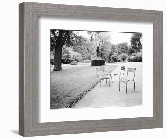 Luxembourg Gardens Statue of Liberty and Park Chairs, Paris, France-Walter Bibikow-Framed Photographic Print