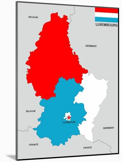 Luxembourg Map-tony4urban-Mounted Art Print