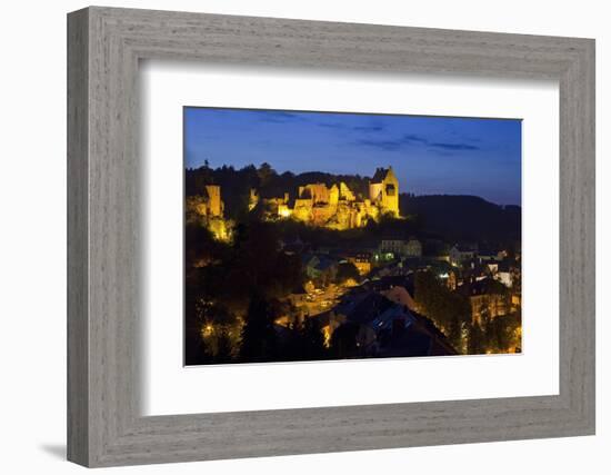 Luxembourg, Mullerthal, Larochette, Larochette Castle, Illuminated, at Night-Chris Seba-Framed Photographic Print