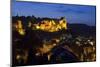 Luxembourg, Mullerthal, Larochette, Larochette Castle, Illuminated, at Night-Chris Seba-Mounted Photographic Print