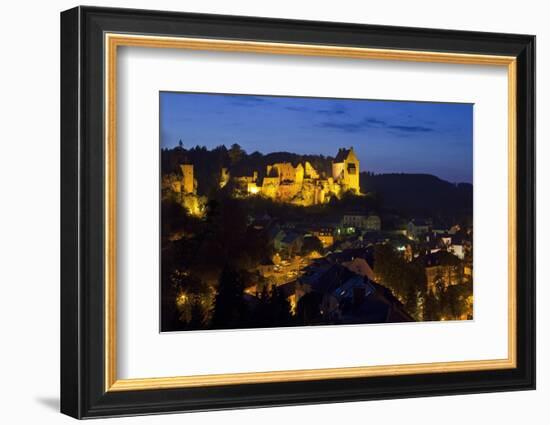 Luxembourg, Mullerthal, Larochette, Larochette Castle, Illuminated, at Night-Chris Seba-Framed Photographic Print