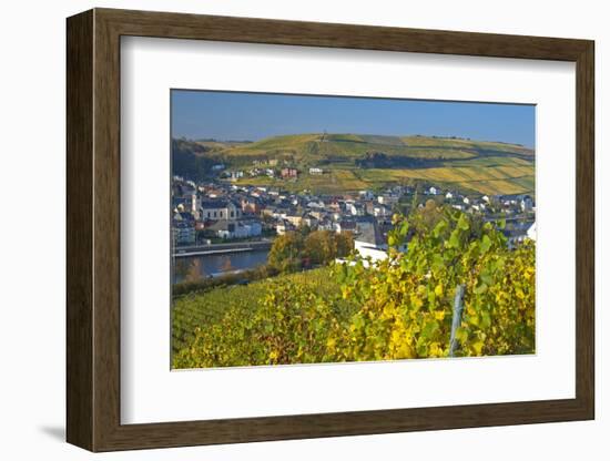 Luxembourg, Remich, Townscape, Vineyards, Autumn Colours-Chris Seba-Framed Photographic Print