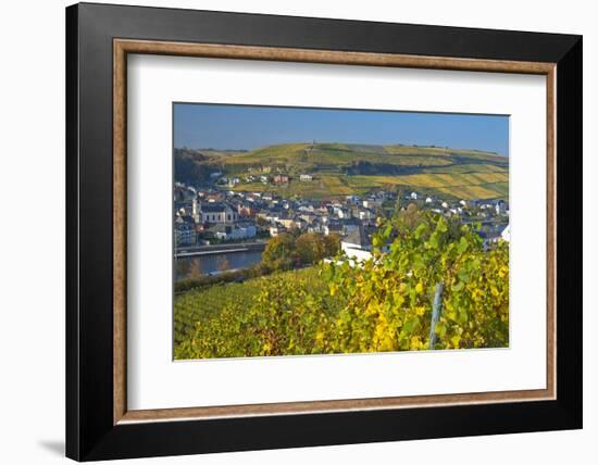 Luxembourg, Remich, Townscape, Vineyards, Autumn Colours-Chris Seba-Framed Photographic Print