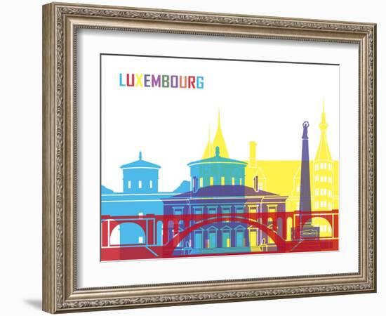 Luxembourg Skyline Pop-paulrommer-Framed Art Print