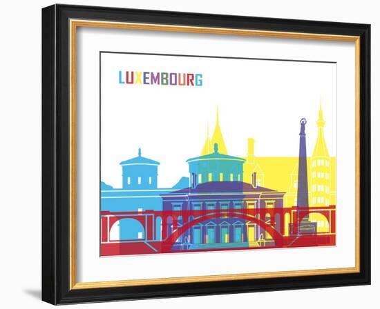 Luxembourg Skyline Pop-paulrommer-Framed Art Print