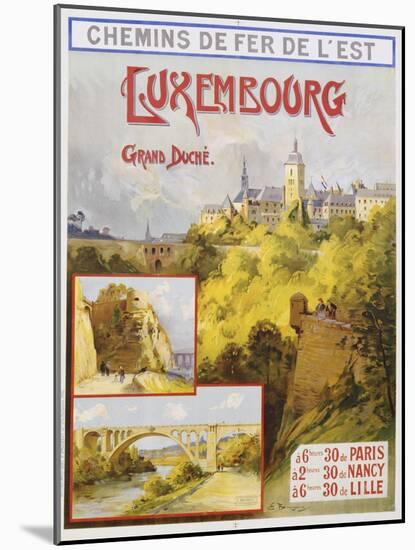 Luxembourg Travel Poster-E. Bourgeois-Mounted Giclee Print