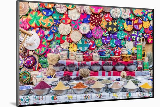 Luxor, Egypt. Baskets and spices for sale at a market.-Emily Wilson-Mounted Photographic Print
