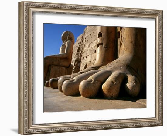 Luxor, Massive Feet on a Statue in the Temple of Karnak, Egypt-Mark Hannaford-Framed Photographic Print