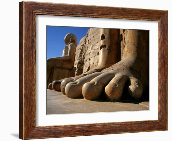 Luxor, Massive Feet on a Statue in the Temple of Karnak, Egypt-Mark Hannaford-Framed Photographic Print