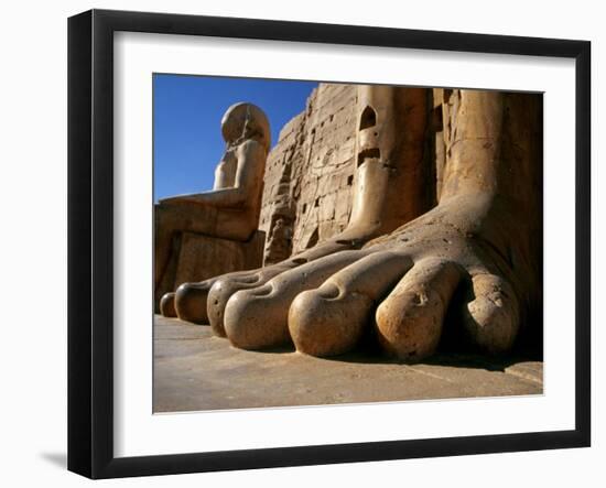 Luxor, Massive Feet on a Statue in the Temple of Karnak, Egypt-Mark Hannaford-Framed Photographic Print