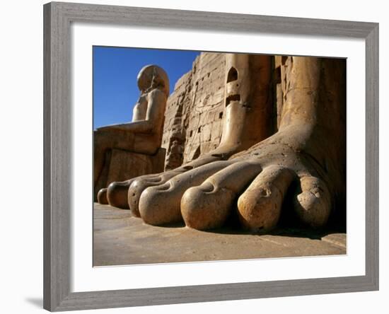 Luxor, Massive Feet on a Statue in the Temple of Karnak, Egypt-Mark Hannaford-Framed Photographic Print